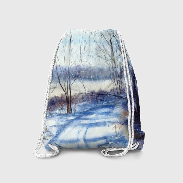 Рюкзак «Акварельный пейзаж, зима.»