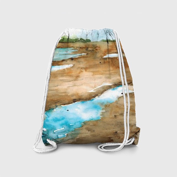 Рюкзак «Акварельный пейзаж "Песок и лужи"»