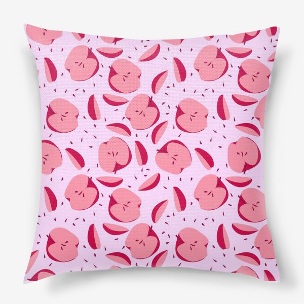 Подушка «Розовые яблоки паттерн»