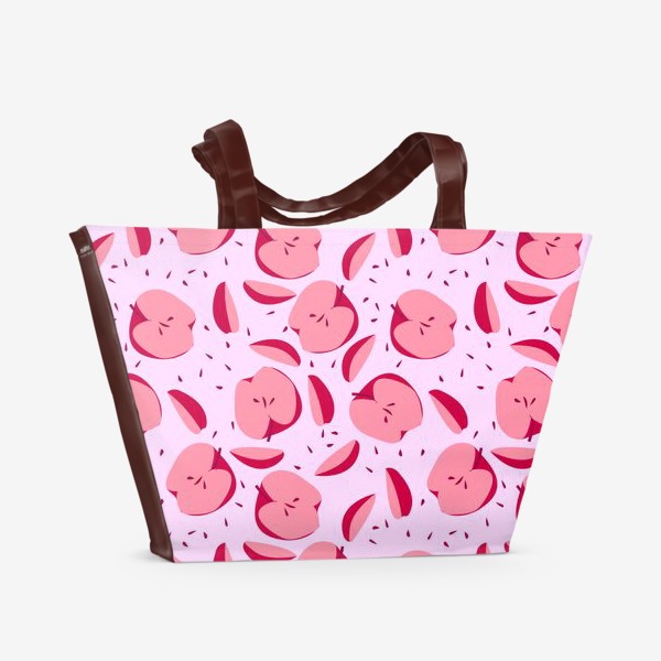 Пляжная сумка «Розовые яблоки паттерн»