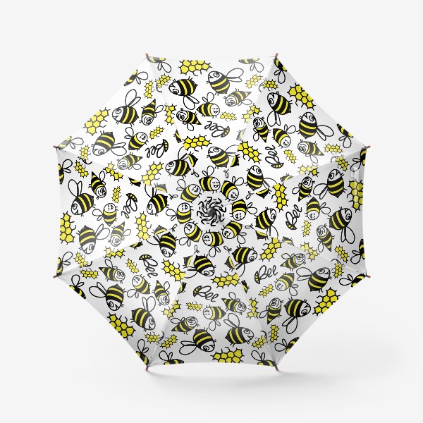 Зонт «Паттерн весёлые пчёлки»