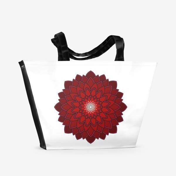 Пляжная сумка «Мандала красная астра»