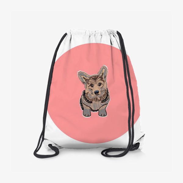 Рюкзак «Малыш корги в розовом круге. Милый щенок собаки»
