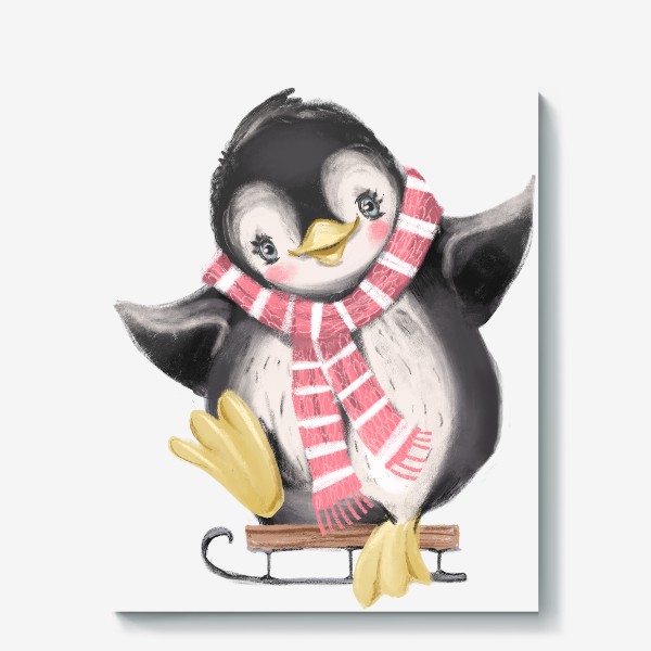 Холст «Новый год и Рождество, Пингвин»