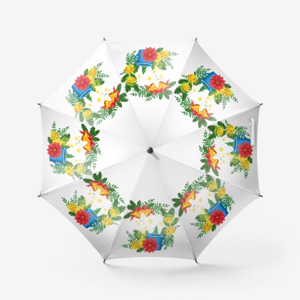 Зонт «Рождественский венок с надписью Joy»