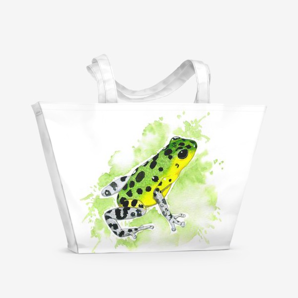 Пляжная сумка «Зеленая лягушка древолаз»