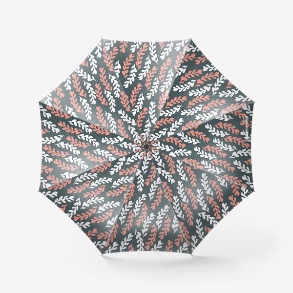 Зонт «Цветочный паттерн на сером»