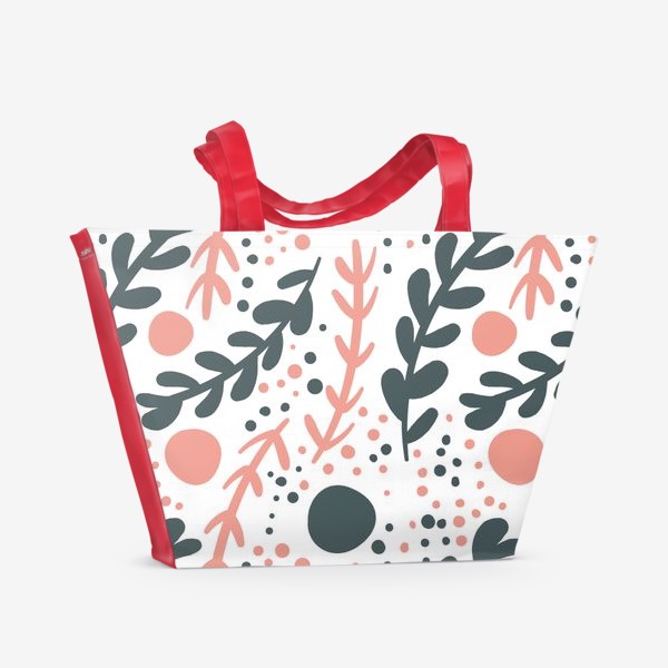 Пляжная сумка «Цветочный паттерн на белом»