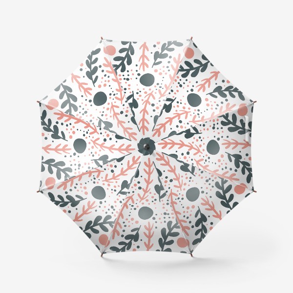 Зонт «Цветочный паттерн на белом»