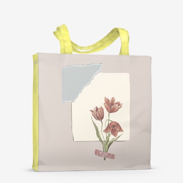 Сумка-шоппер «Скрапбукинг дизайн, тюльпаны»
