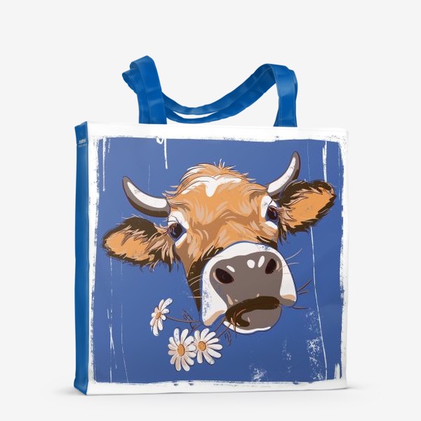 Сумка-шоппер &laquo;корова с ромашками возьмите в коллекцию!&raquo;