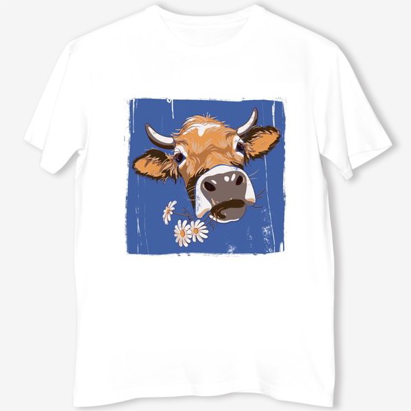 Футболка &laquo;корова с ромашками возьмите в коллекцию!&raquo;