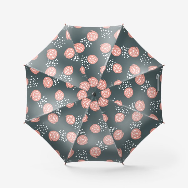 Зонт «Минимализм - Цветы на сером»