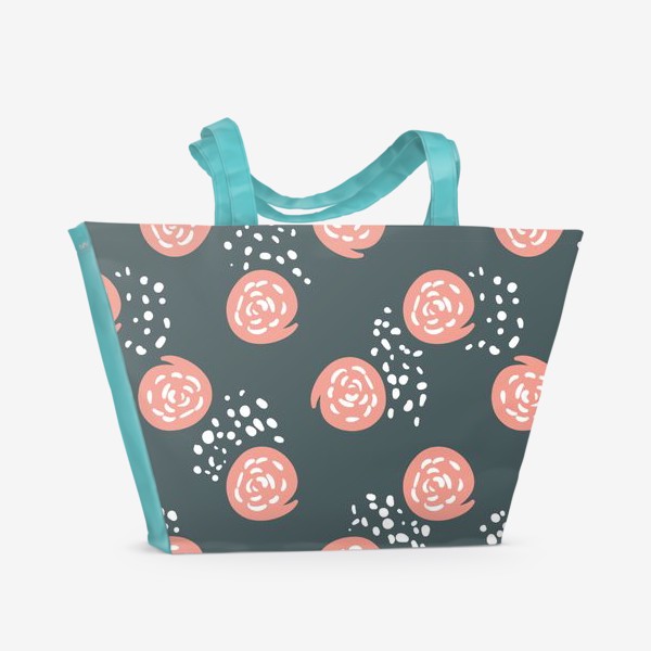Пляжная сумка «Минимализм - Цветы на сером»