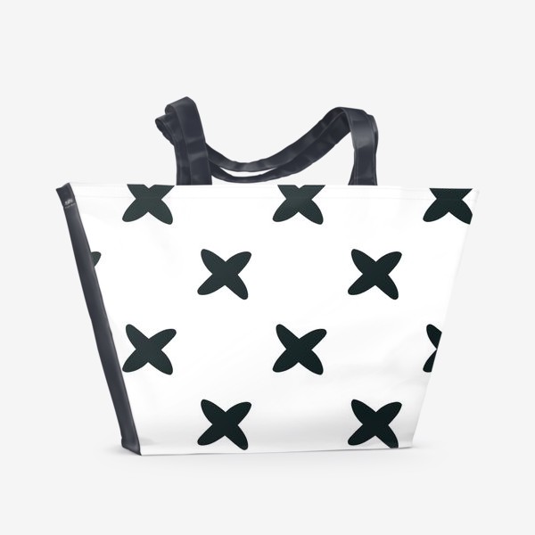 Пляжная сумка «Скандинавский минимализм - Крестики на белом»