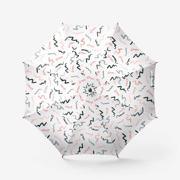 Зонт «Паттерн - Зигзаги на белом»