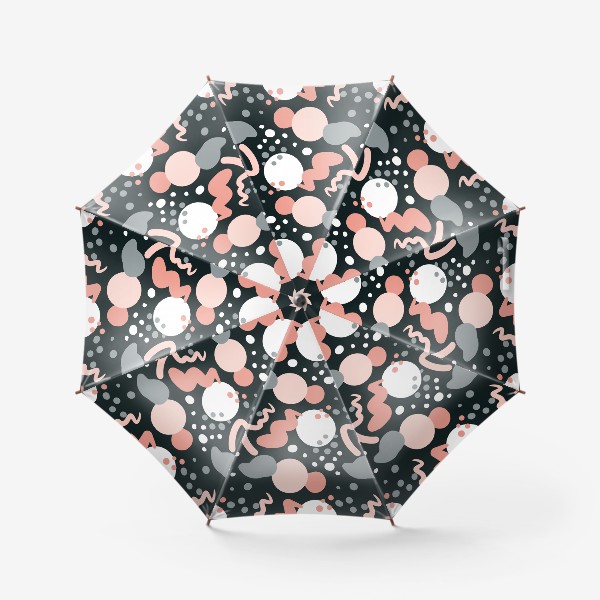 Зонт «Абстракция розовые пятна на черном»