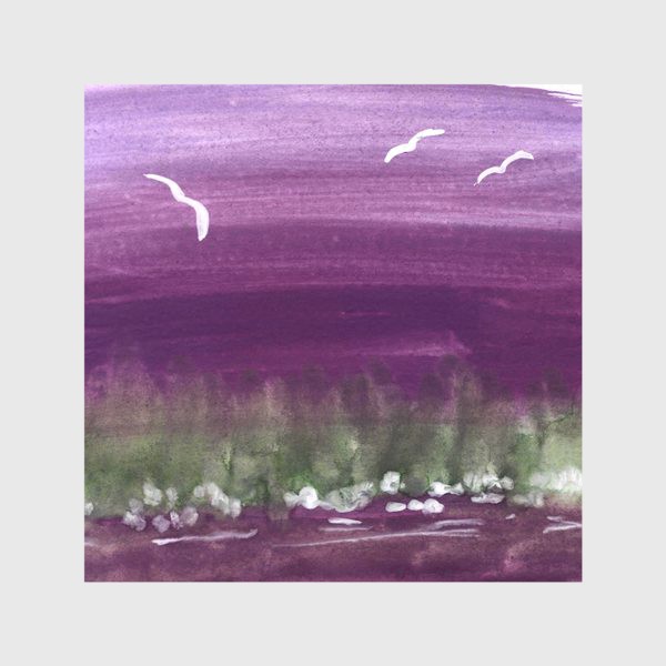 Скатерть «Фиолетовый пейзаж.»