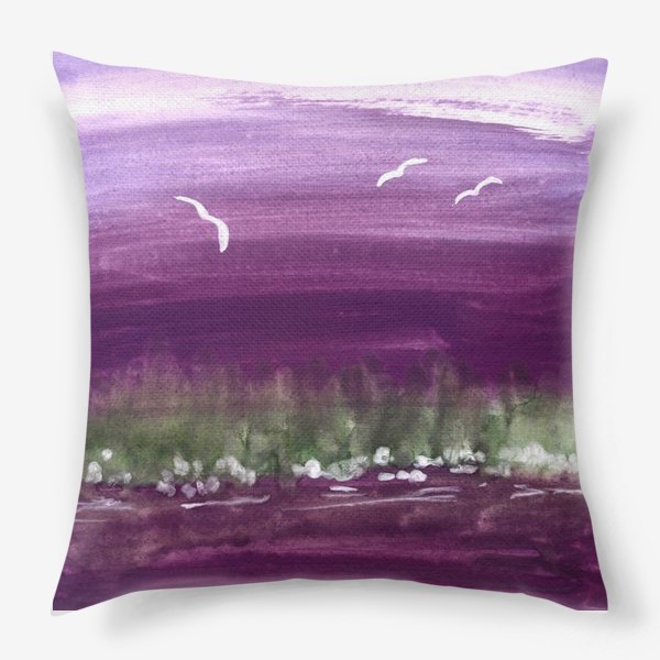 Подушка «Фиолетовый пейзаж.»