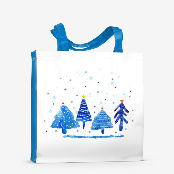 Сумка-шоппер «Зимние новогодние елки»