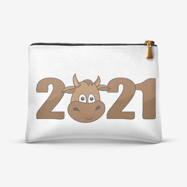 Косметичка «2021 Принт с быком»