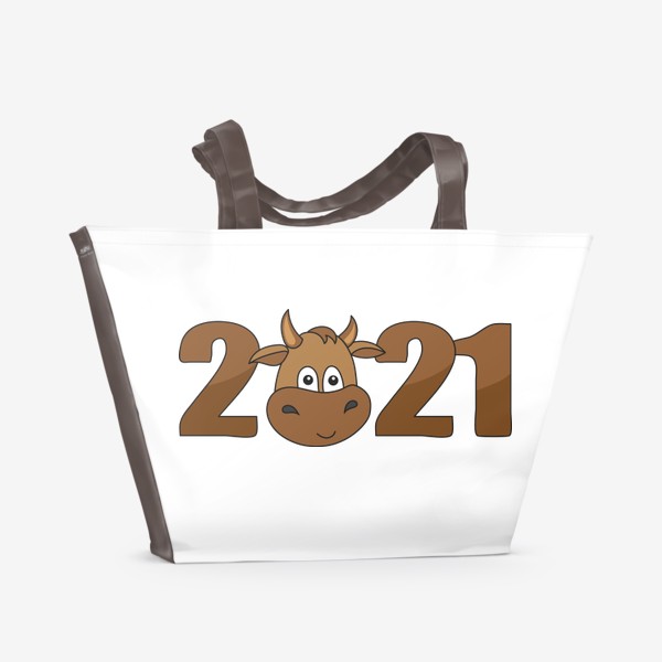 Пляжная сумка «2021 Принт с быком»