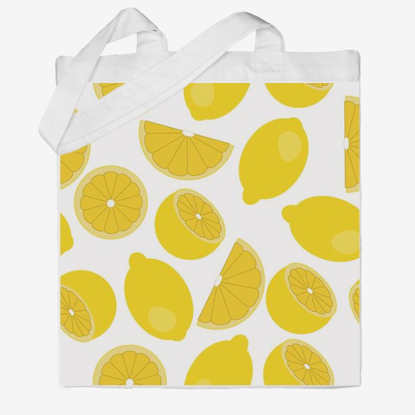 Сумка хб «паттерн лимоны и дольки лимона»