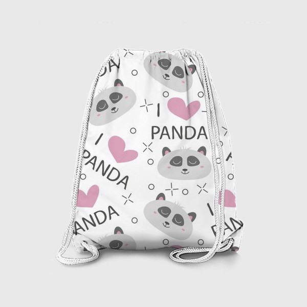 Рюкзак «Я люблю панду - Милый узор»