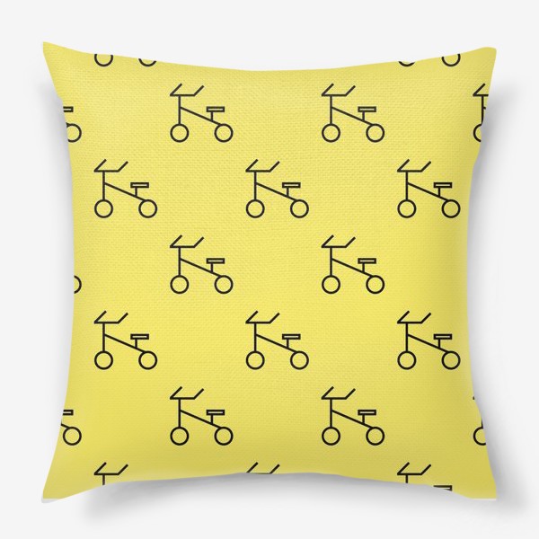 Подушка «Велосипеды на желтом фоне»