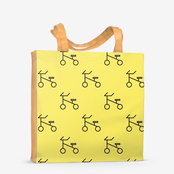 Сумка-шоппер «Велосипеды на желтом фоне»
