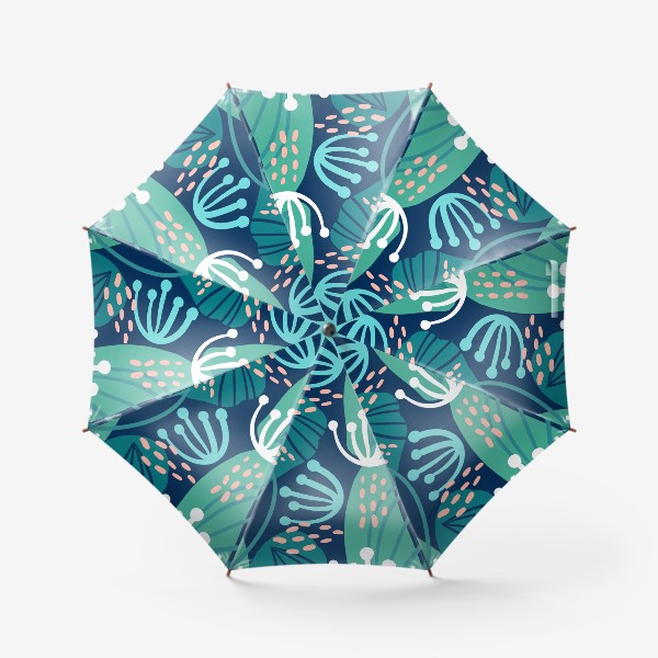 Зонт «Абстрактный узор - Тропические растения»