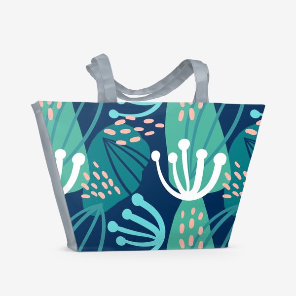 Пляжная сумка &laquo;Абстрактный узор - Тропические растения&raquo;