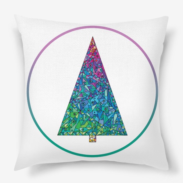 Подушка «Новогодняя елка кристалл»