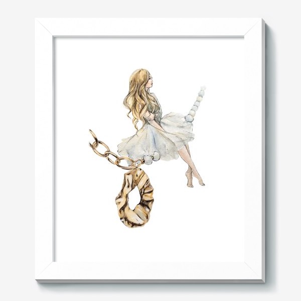 Картина «Fashion Воздушная Девушка украшения золото»