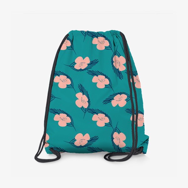 Рюкзак «Розовые цветы и перья»
