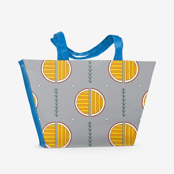 Пляжная сумка «Дольки апельсинов и ветки»