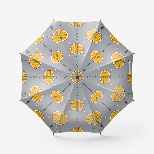 Зонт «Дольки апельсинов и ветки»