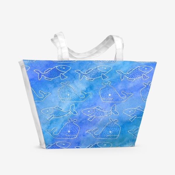 Пляжная сумка «Рыбы и Киты»