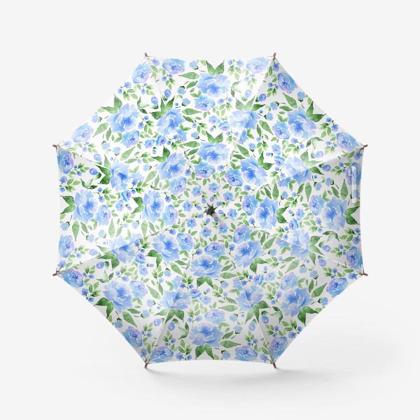 Зонт «Весенний узор. Акварель. Голубые цветы»