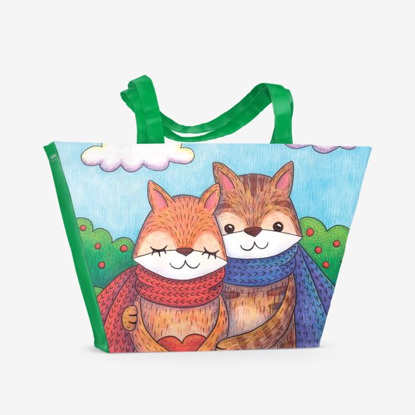 Пляжная сумка «Влюбленные коты»