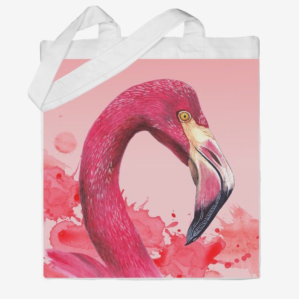 Сумка хб «Розовый фламинго»