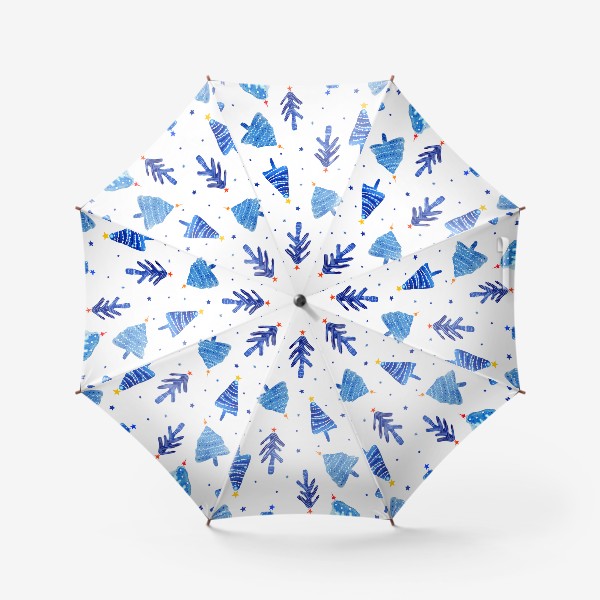 Зонт «Зимние елки на белом»