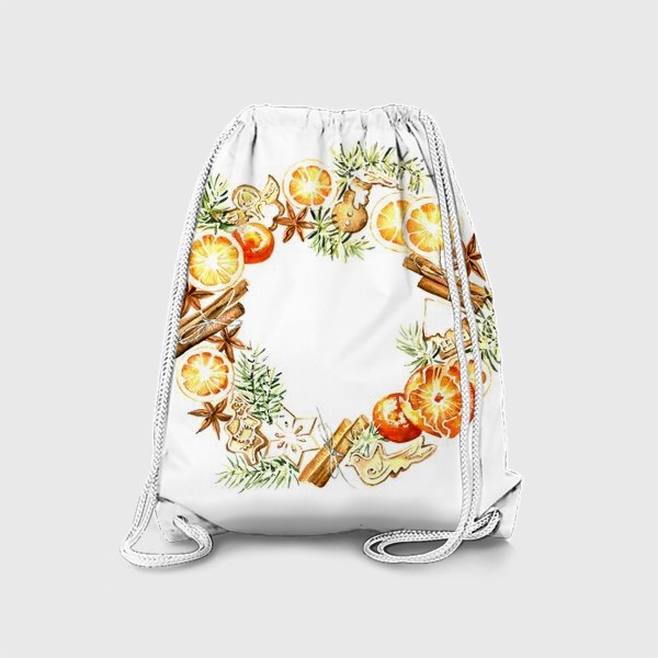 Рюкзак «Новогодний венок оранжевый»