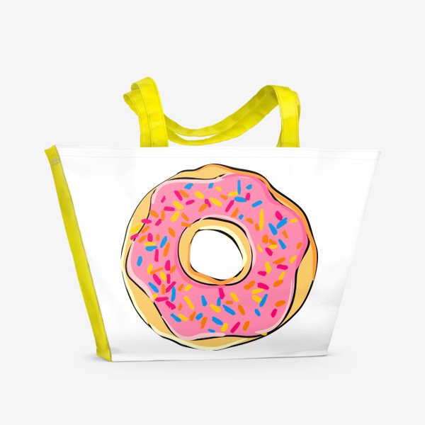 Пляжная сумка «Пончик с глазурью. Сладости, десерт»