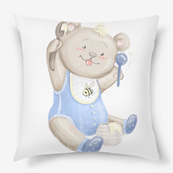 Подушка «Мишка малыш с баночкой меда»
