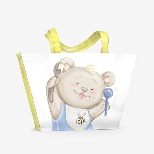 Пляжная сумка &laquo;Мишка малыш с баночкой меда&raquo;