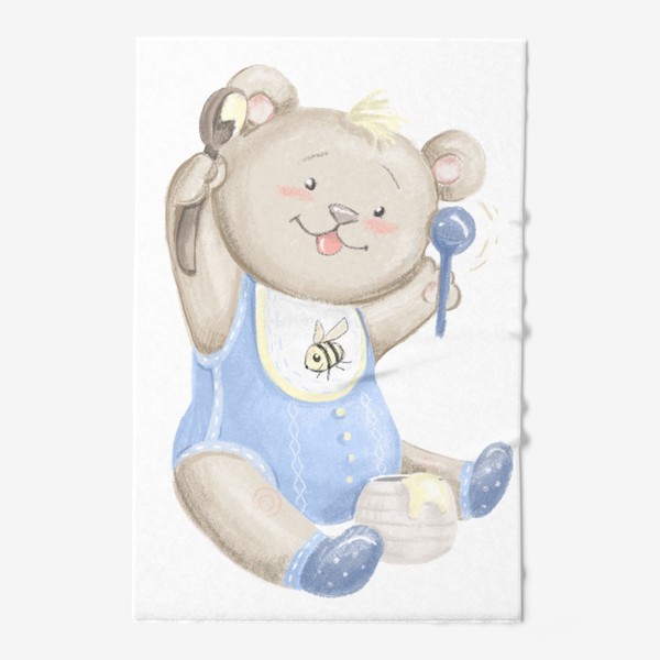 Полотенце «Мишка малыш с баночкой меда»
