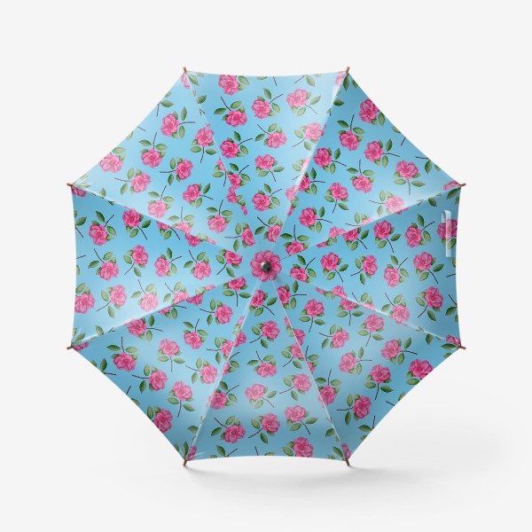 Зонт «Камелии на голубом фоне»
