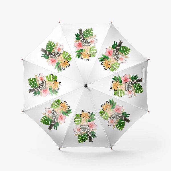 Зонт «Птица с экзотическими цветами»