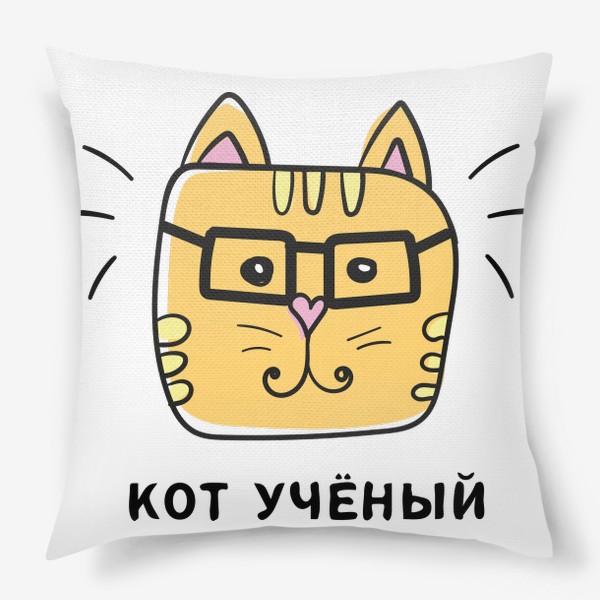 Подушка «Кот учёный - Котик в очках»